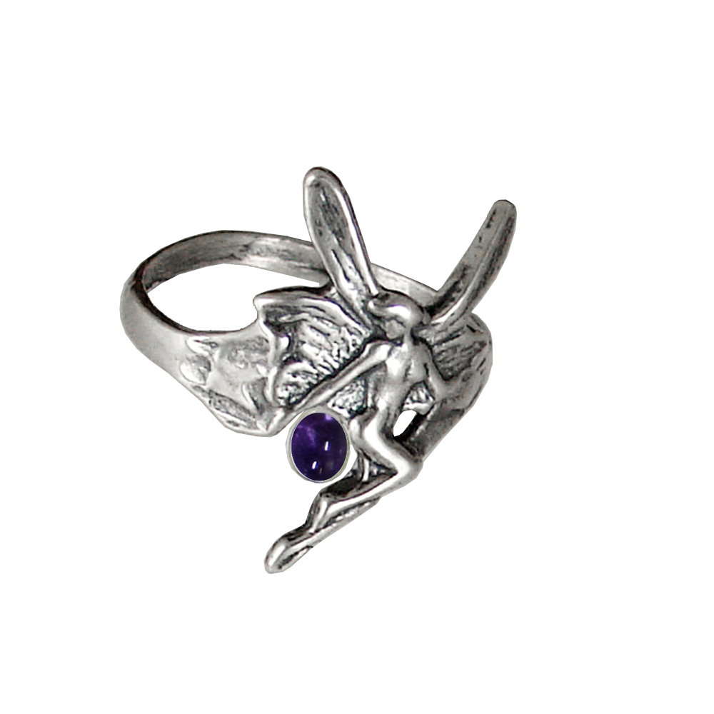 Sterling Silver Fairy Ring With an Iolite Size 9